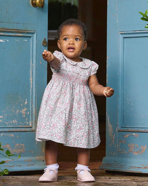 Confiture Dress Baby Arabella Floral Smocked Dress in Pink