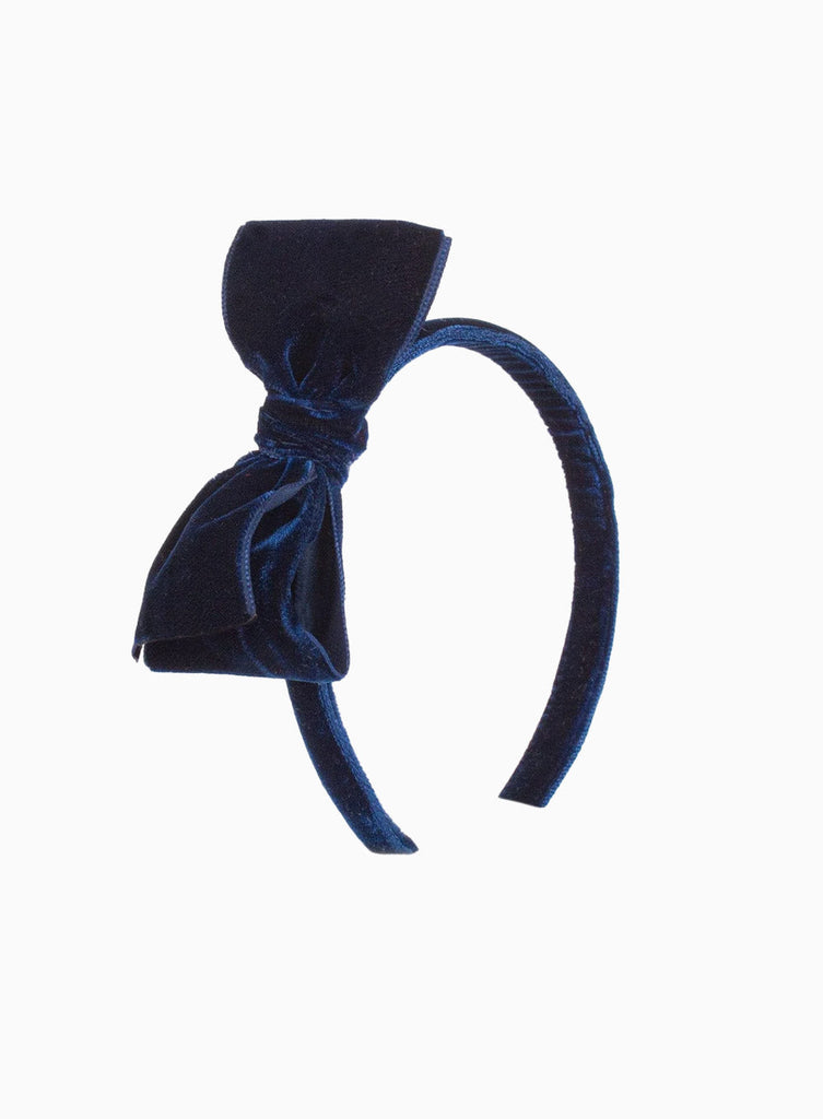 Lily Rose Alice Bands Velvet Big Bow Alice Band in Navy