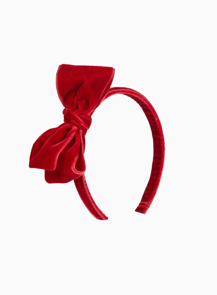 Lily Rose Alice Bands Velvet Big Bow Alice Band in Red