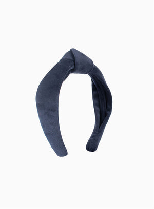 Lily Rose Alice Bands Velvet Top Knot Headband in Navy
