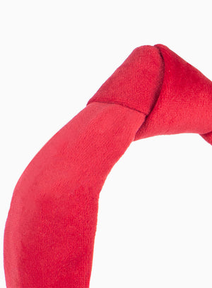 Lily Rose Alice Bands Velvet Top Knot Headband in Red
