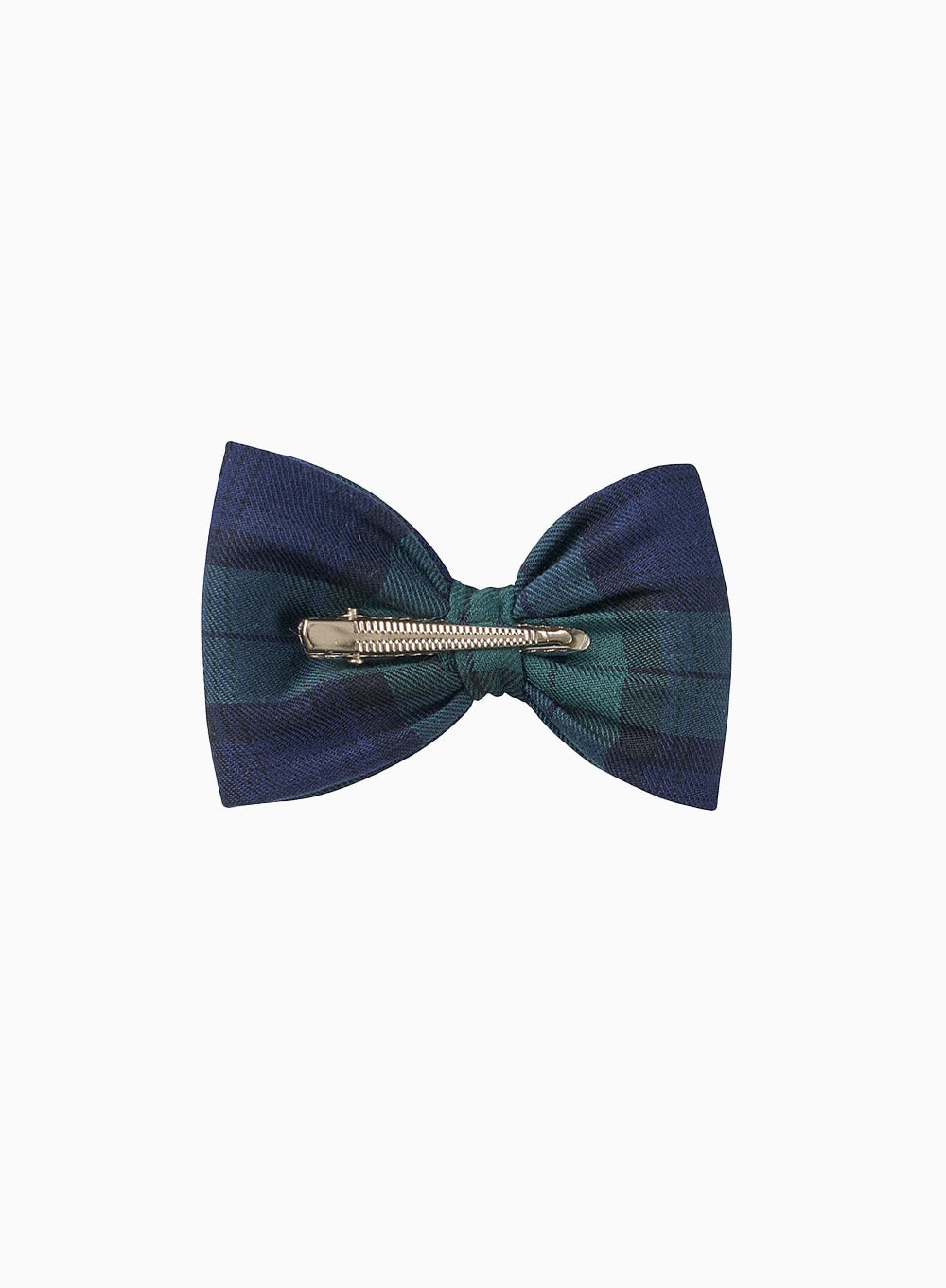 Lily Rose Clip Bow Hair Clip in Navy Tartan