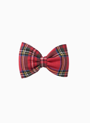 Lily Rose Clip Bow Hair Clip in Red Tartan