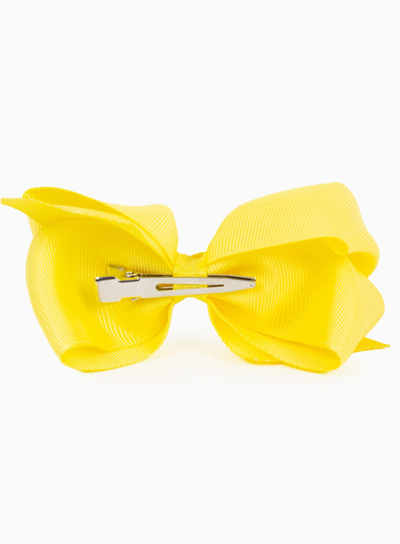 Lily Rose Clip Extra Large Bow Hair Clip in Lemon