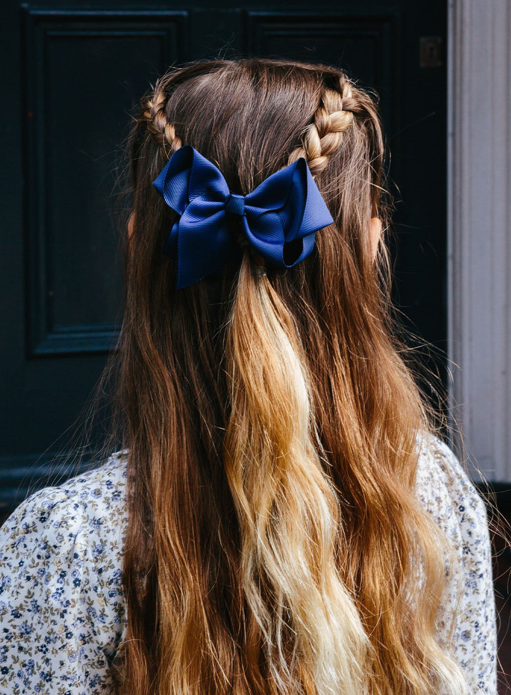 Lily Rose Clip Extra Large Bow Hair Clip in Navy