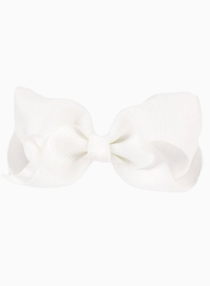 Lily Rose Clip Extra Large Bow Hair Clip in White