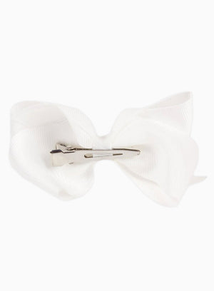 Lily Rose Clip Extra Large Bow Hair Clip in White