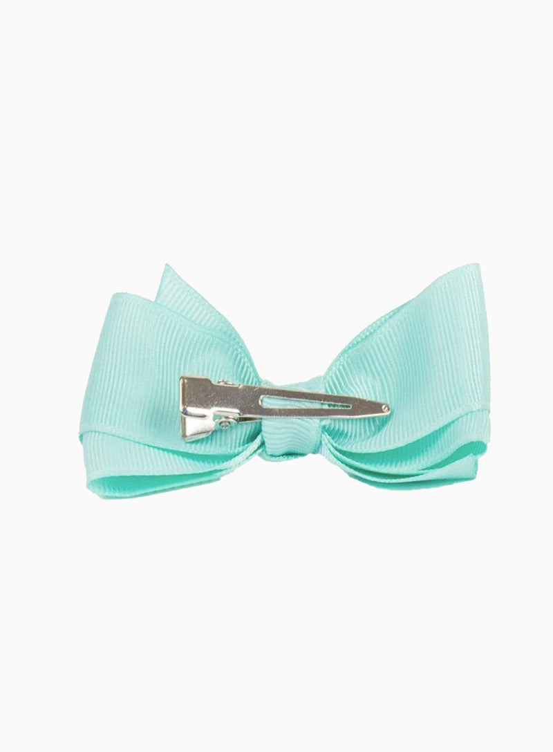 Lily Rose Clip Large Bow Hair Clip in Aqua