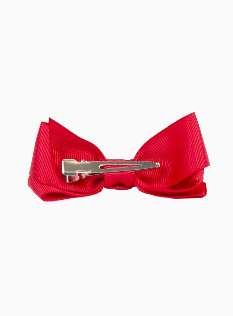 Lily Rose Clip Large Bow Hair Clip in Ruby