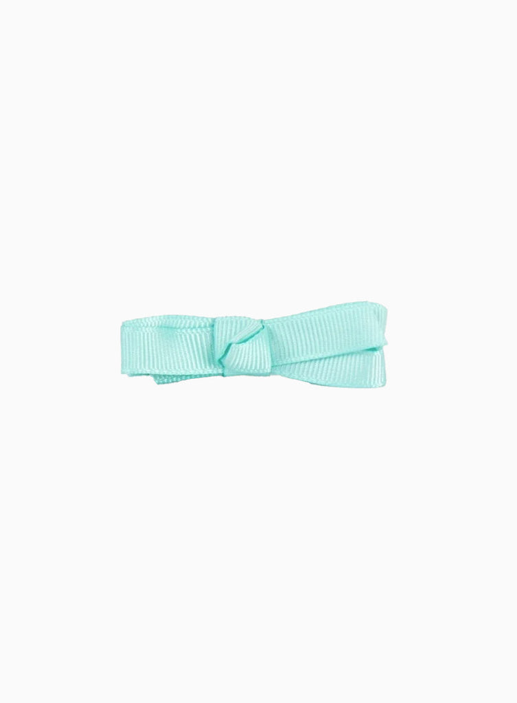Lily Rose Clip Small Bow Hair Clip in Aqua