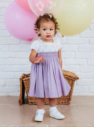 Lily Rose Dress Baby Rose Hand Smocked Dress in Lilac