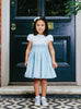 Lily Rose Dress Rose Hand Smocked Dress in Sea Blue