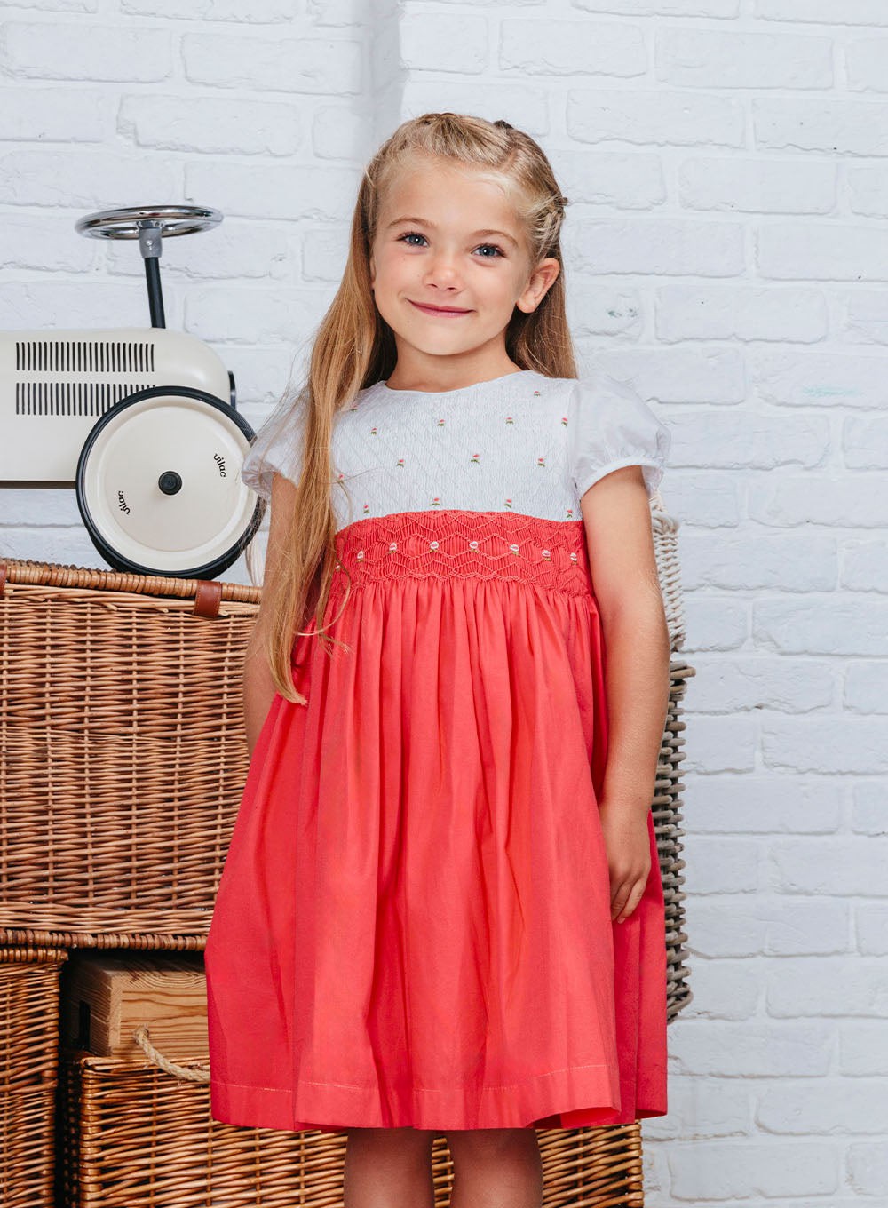 Lily Rose Dress Rose Hand Smocked Dress in Watermelon