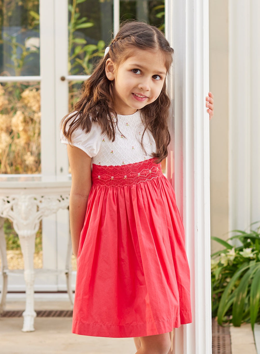 Lily Rose Dress Rose Hand Smocked Dress in Watermelon