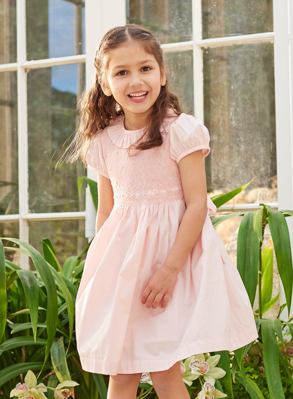 Lily Rose Dress Willow Rose Hand Smocked Dress in Pink