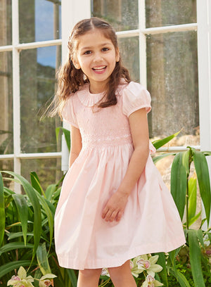 Lily Rose Dress Willow Rose Hand Smocked Dress in Pink