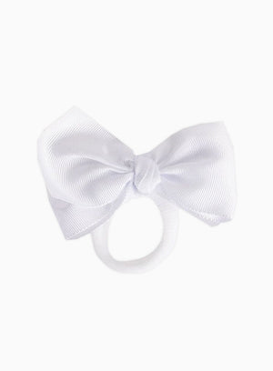 Lily Rose Hair Bobbles Medium Bow Hair Bobble in White