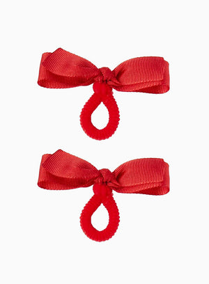 Lily Rose Hair Bobbles Mini Bow Hair Bobbles in Red