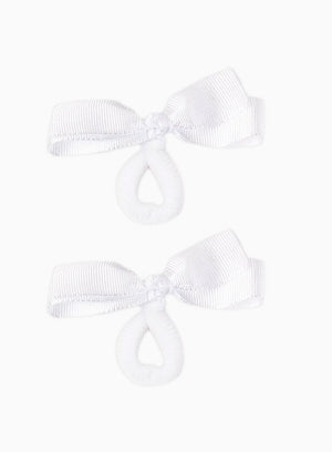 Lily Rose Hair Bobbles Mini Bow Hair Bobbles in White