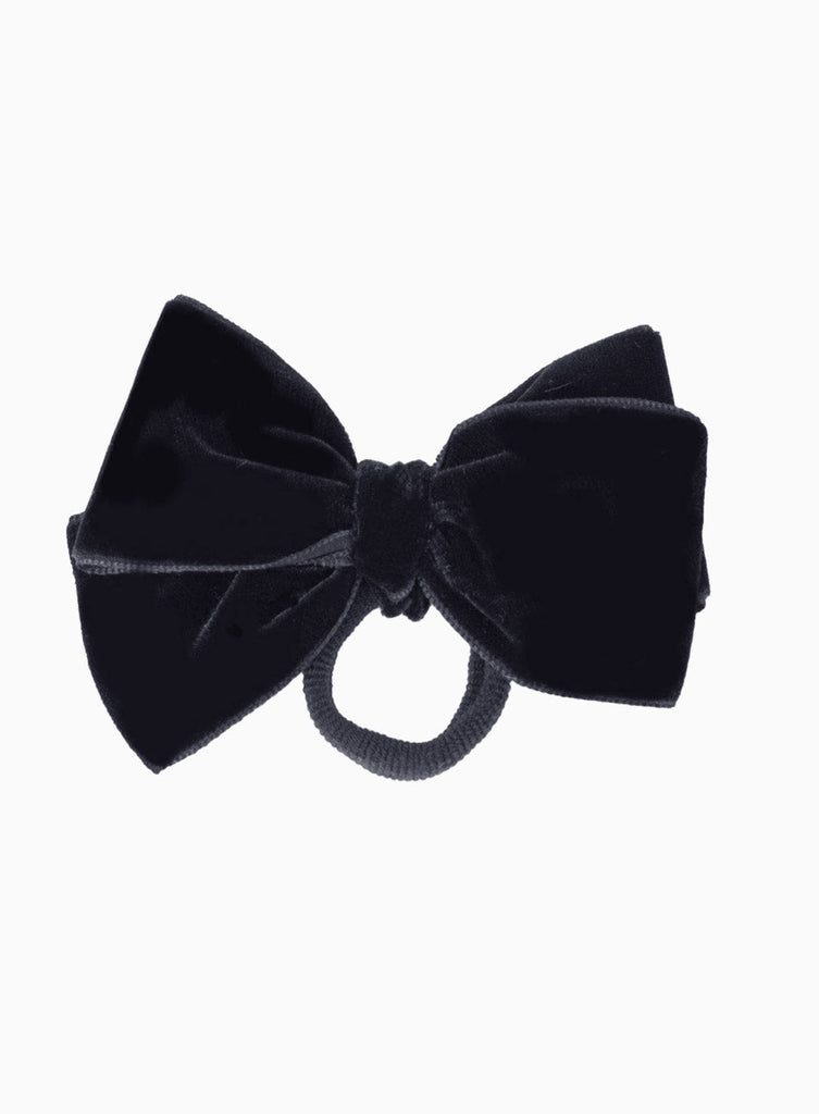 Lily Rose Hair Bobbles Velvet Bow Hair Bobble in Black