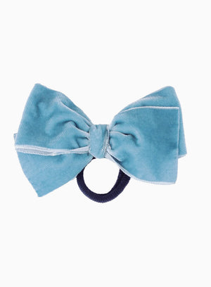 Lily Rose Hair Bobbles Velvet Bow Hair Bobble in Blue