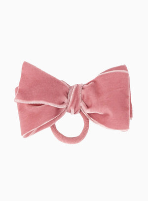 Lily Rose Hair Bobbles Velvet Bow Hair Bobble in Blush