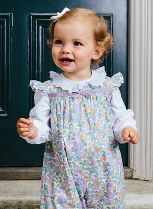 Lily Rose Romper Little Frill Sleeved Romper in Purple Betsy