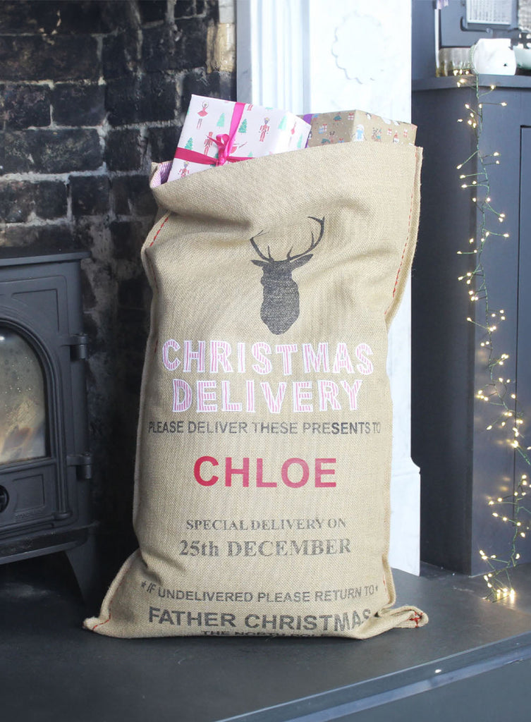 Lime Tree London Personalised Product Personalised Delivery Christmas Sack