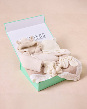 Trotters Childrenswear Gift Set White Teddy Coat Gift Set
