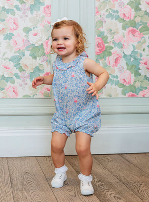 PEPPA PIG x Trotters Romper Baby Willow Romper in Blue Peppa Meadow