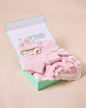 Trotters Childrenswear Gift Set Pink Teddy Coat Gift Set