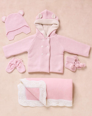 Trotters Childrenswear Gift Set Pink Teddy Coat Gift Set