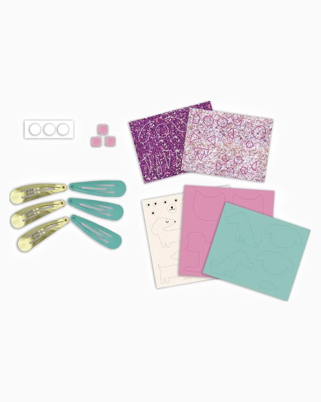 Janod Arts & Crafts Glitter Hair Clips to Make - Pets