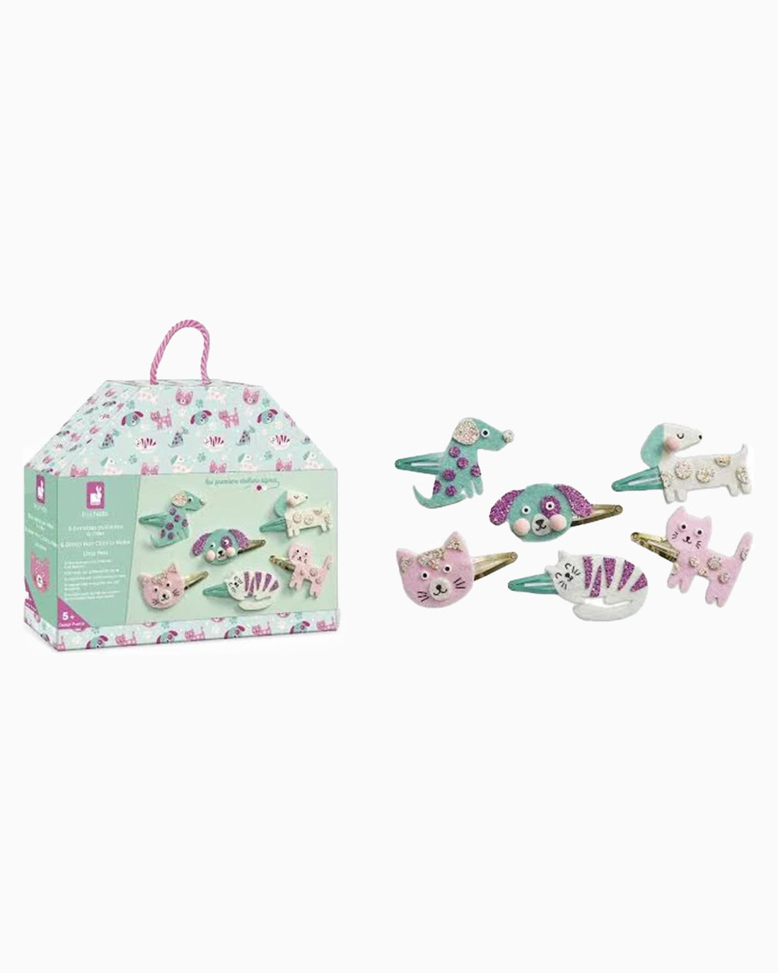 Janod Arts & Crafts Glitter Hair Clips to Make - Pets