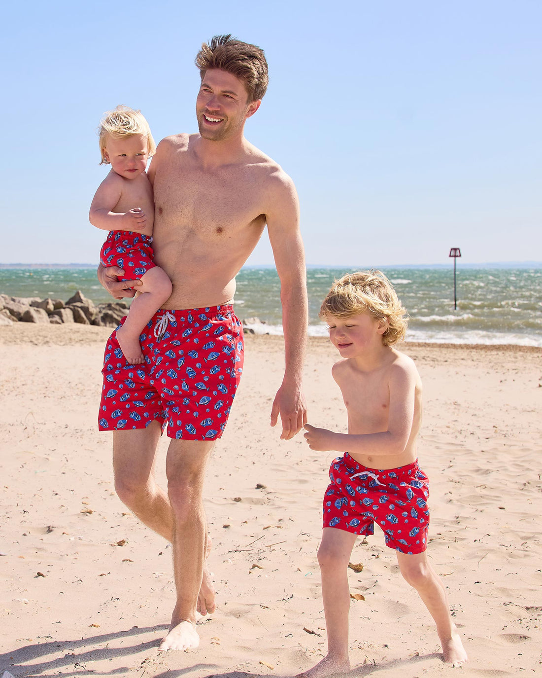 Hampton Swim Swimshorts Boys Swimshorts in Red Fish