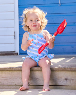 Hampton Swim Swimsuit Baby Cherry Stripe Duck Swimsuit in Blue