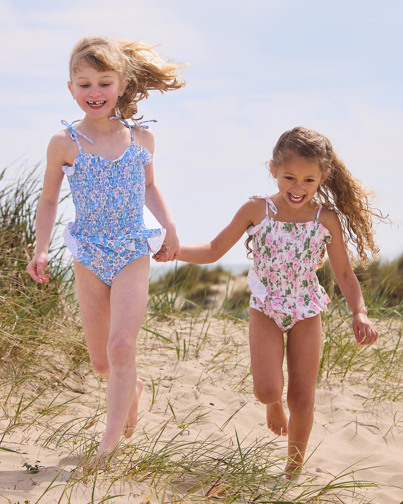 Hampton Swim Swimsuit Ruched Swimsuit in Blue Betsy
