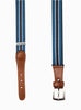 Thomas Brown Belt Elasticated Belt in Navy Stripe