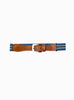 Thomas Brown Belt Elasticated Belt in Navy Stripe