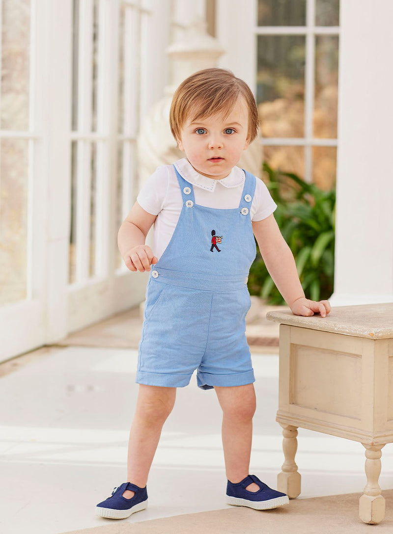 Thomas Brown Bib Shorts Baby Atticus Bib Shorts in French Blue Guardsman