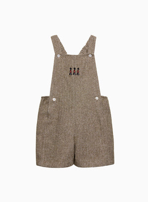 Thomas Brown Bib Shorts Little Alfie Bib Shorts in Brown Herringbone