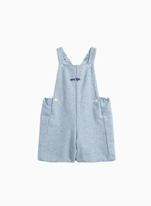 Thomas Brown Bib Shorts Little Alfie Bib Shorts in Pale Blue Herringbone