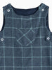 Thomas Brown Bib Shorts Little Archie Romper in Navy Check