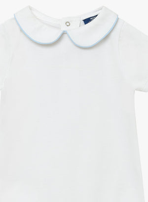 Chelsea Clothing Company Body Baby Short-Sleeved Milo Body in White/Blue