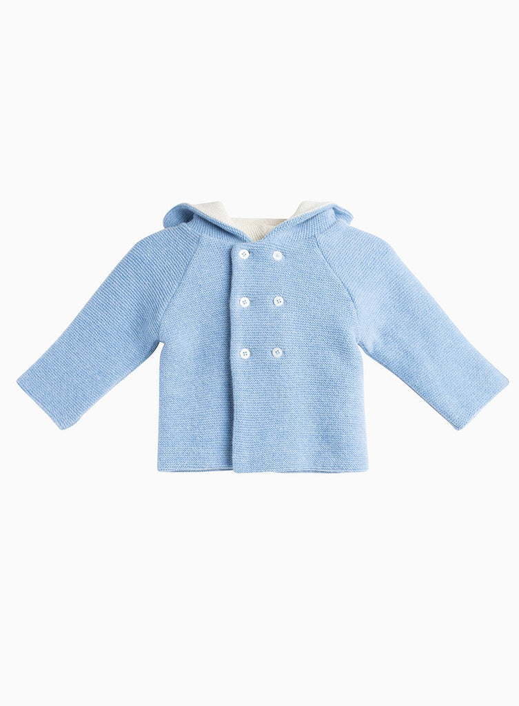 Thomas Brown Coat Little Knitted Coat in Blue Marl