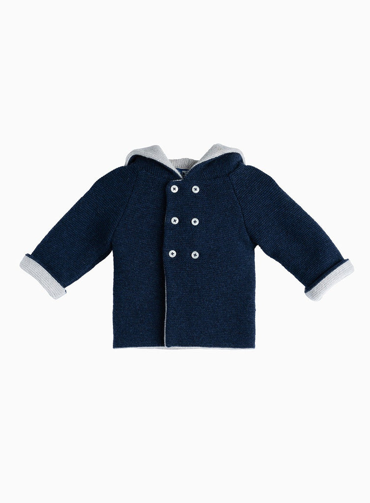 Thomas Brown Coat Little Knitted Coat in Navy