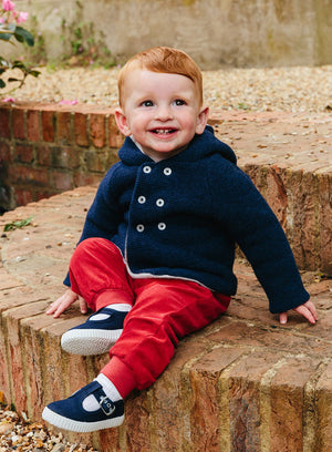 Thomas Brown Coat Little Knitted Coat in Navy