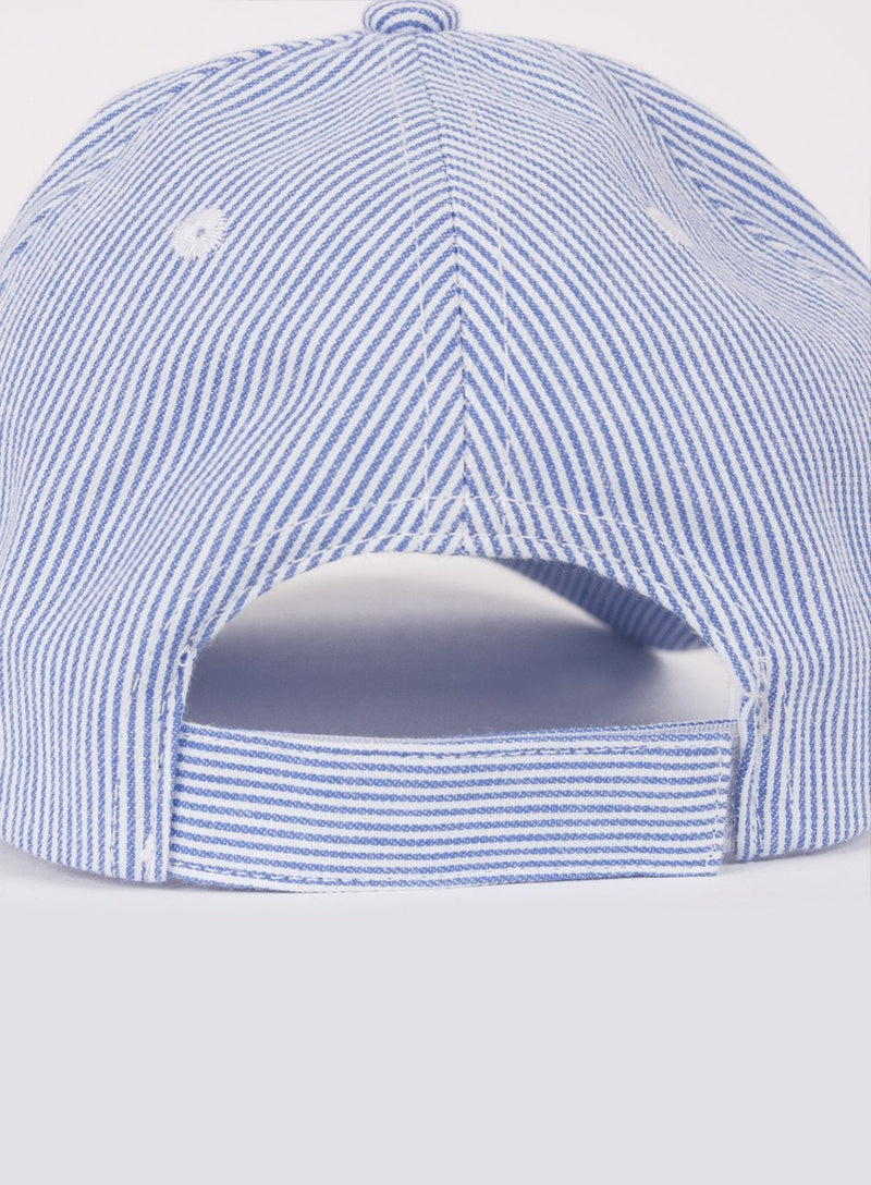 Thomas Brown Cap Charlie Cap in Blue Stripe