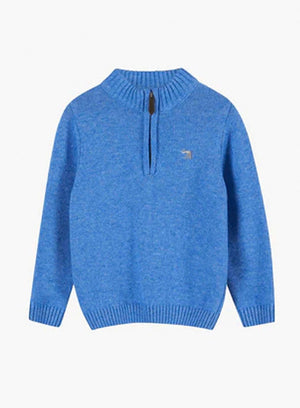 Thomas Brown Jumper Calum Half-Zip Jumper in Sky Blue