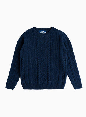 Thomas Brown Jumper James Jumper in Navy Fleck